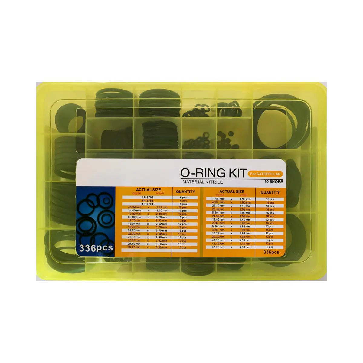 336PCS O-Ring Box O-Ring Kit for Caterpillar Excavator E200 E312