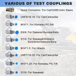 3 Gauges 11 Couplings 3 Test Hoses 1 Aluminum Case 25/40/60Mpa Silver Hydraulic Pressure Test Kit - Image 10