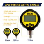 SINOCMP Digital Hydraulic Pressure Test Kit 70Mpa*2Gauge 16Mpa*1Gauge 22 Test Couplings 3 Test Hoses for Caterpillar John Deere Excavator Construction Machinery - Image 2