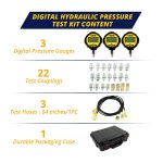 SINOCMP Digital Hydraulic Pressure Test Kit 70Mpa*2Gauge 16Mpa*1Gauge 22 Test Couplings 3 Test Hoses for Caterpillar John Deere Excavator Construction Machinery - Image 3