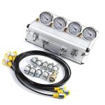 4 Gauges 3 Test Hoses 100/250/400/600 Bar 10 Couplings 1 Aluminum Case Hydraulic Pressure Test Kit for Construction Machinery - Image 5